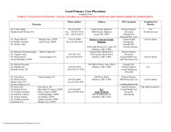 Local Primary Care Physicians