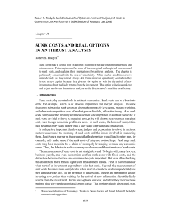Sunk Costs and Real Options in Antitrust Analysis