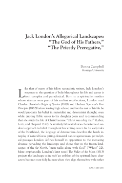 Jack London`s Allegorical Landscapes: &ldquo;The God of His Fathers