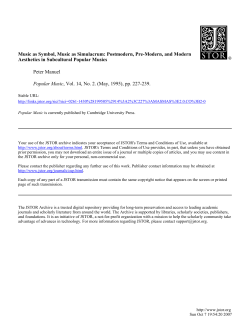 Music as Symbol, Music as Simulacrum: Postmodern, Pre