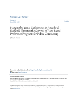 Hanging by Yarns: Deficiencies in Anecdotal Evidence Threaten the
