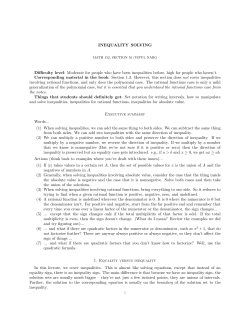 Inequality solving