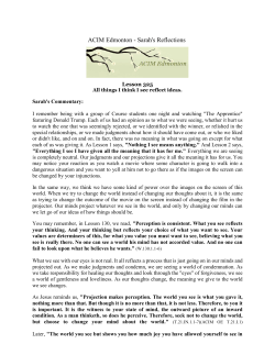 ACIM Edmonton - Sarah`s Reflections