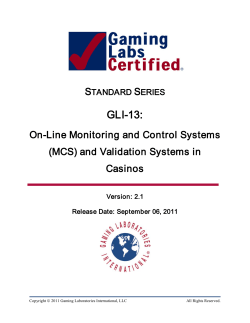 GLI-13 - Gaming Laboratories International