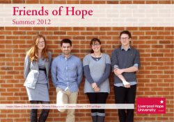 Friends of Hope - Liverpool Hope University