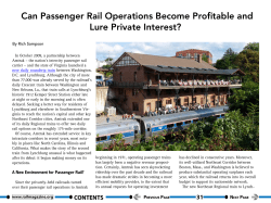 Can Passenger Rail Operations Become Profitable and Lure Private