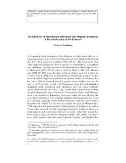 The Diffusion of Macedonian Inflections into Megleno