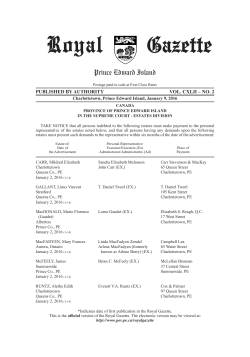 Royal Gazette January 9, 2016