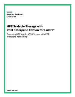 HPE Scalable Storage with Intel Enterprise Edition for Lustre
