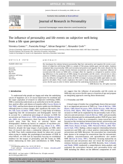 The influence of personality and life events on subjective well