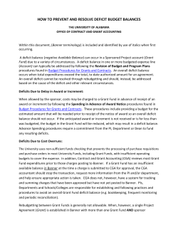 how to prevent and resolve deficit budget