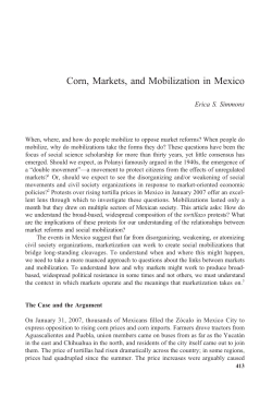 Corn, Markets, and Mobilization in Mexico