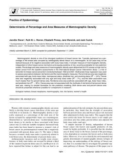 Determinants of Percentage and Area Measures of Mammographic