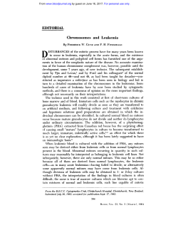 EDITORIAL Chromosomes and Leukemia
