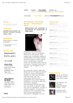 tokafi - CD Feature_ Floraleda Sacchi_ "Chiaroscuro Harp"