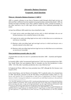 Alternative Business Structures Frequently Asked Questions