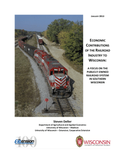 Economic Contributions of the Railroad Industry to Wisconsin