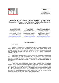 The Relation between Financial Leverage and Return on Equity of
