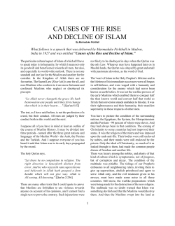 causes of the rise and decline of islam