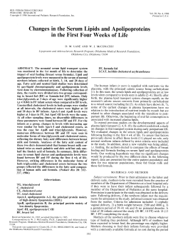 Changes in the Serum Lipids and Apolipoproteins in the First Four