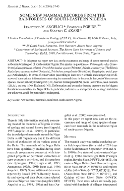 some new mammal records from the rainforests of south