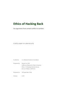 Ethics of Hacking Back - Ethics + Emerging Sciences Group