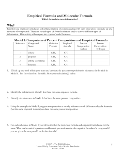 Empirical Formula and Molecular Formula