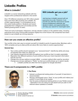 LinkedIn: Profiles - Ryerson University