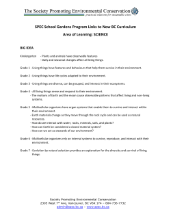 Science Area of Learning - Society Promoting Environmental