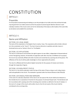 Constitution - Sachse`s Church