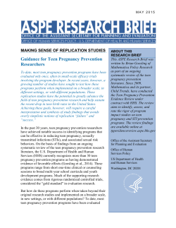 Making Sense of Replication Studies: Guidance for Teen Pregnancy