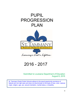 Pupil Progression Plan - St. Tammany Parish School Board