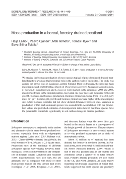 moss production in a boreal, forestry
