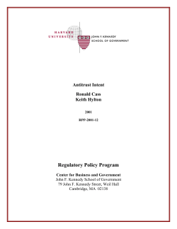 antitrust intent - Harvard Kennedy School