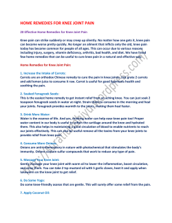 HOME REMEDIES FOR KNEE JOINT PAIN