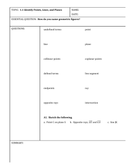 TOPIC: 1.1 Identify Points, Lines, and Planes NAME: DATE