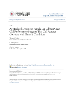 Age Related Decline in Female Lar Gibbon Great Call Performance