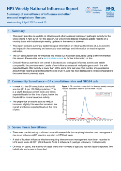 HPS Weekly National Influenza Report