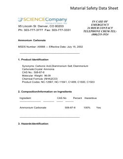 Ammonium Carbonate MSDS
