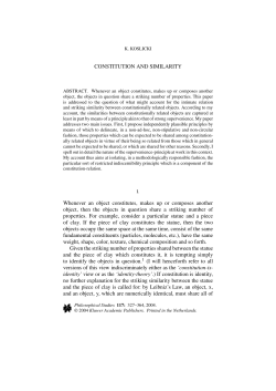 CONSTITUTION AND SIMILARITY Whenever an object constitutes