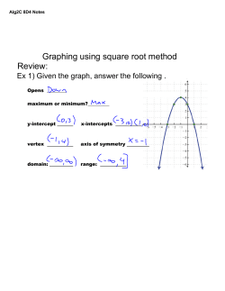 8D4: Graphing Parabolas by Using Square Roots
