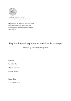 Exploration and exploitation activities in start-ups