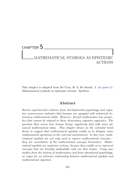 CHAPTER 5 MATHEMATICAL SYMBOLS AS EPISTEMIC
