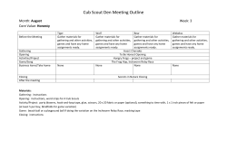 Cub Scout Den Meeting Outline