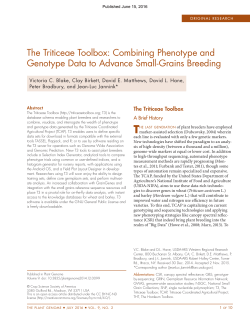 The Triticeae Toolbox: Combining Phenotype and Genotype Data to