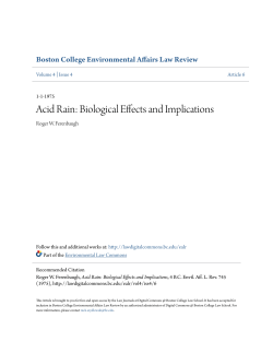 Acid Rain: Biological Effects and Implications