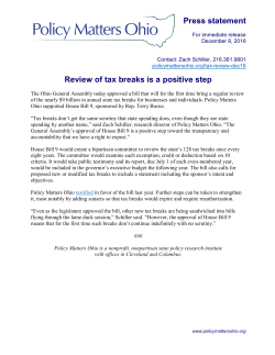 Press statement Review of tax breaks is a positive step