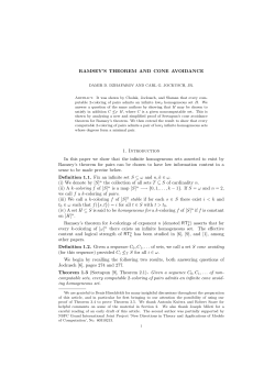 RAMSEY`S THEOREM AND CONE AVOIDANCE 1