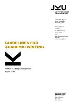 Guidelines for Adademic Writing - Institut f&uuml;r Strategisches