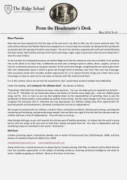 May 2016 No. 8 - The Ridge School